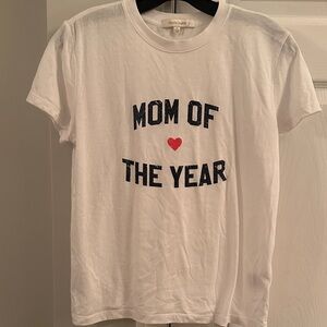 Favorite Daughter “Mom of the Year” ❤️White Collegiate Tee - Women’s Size Small